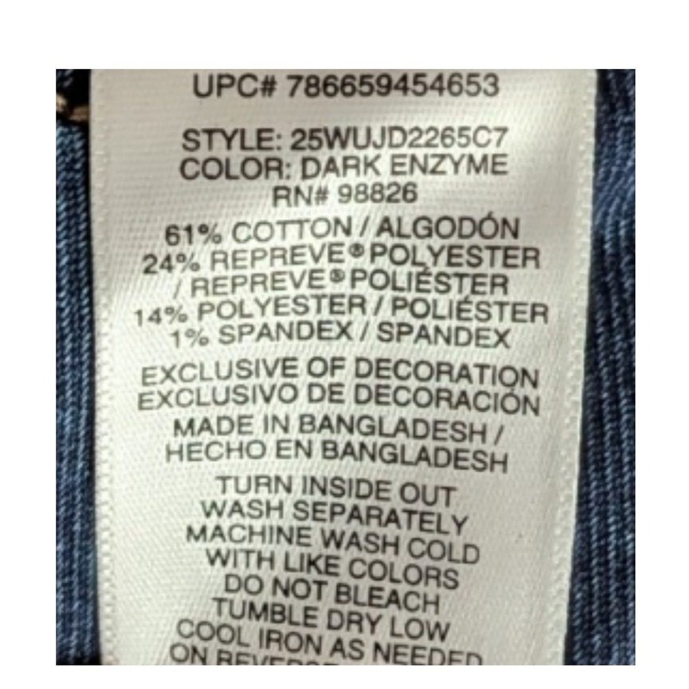 Jordache Girls Cloud Drape Denim Wide Leg Jeans Adjustable Waist Size 16 Dark - Picture 8 of 8